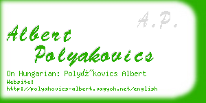 albert polyakovics business card